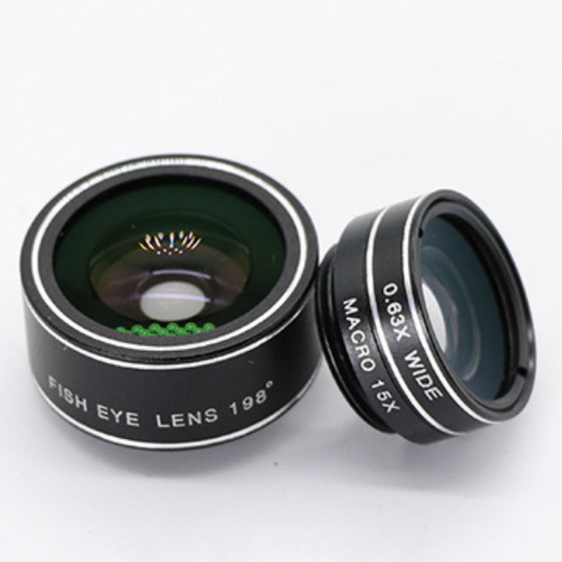 3in1 HD Phone Camera Lens Telescope Fisheye Wide Macro Lens for Phone