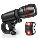 Metal + Plastic Led Bicycle Bike Front Rear Light Set Headlight Taillight Lamps