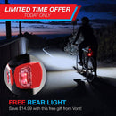 Metal + Plastic Led Bicycle Bike Front Rear Light Set Headlight Taillight Lamps