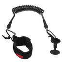 1Pcs Adjustable Surf Board Coiled Bicep Wrist Leash with Plug Black New Hot
