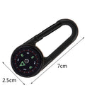 Outdoor Survival Tool Key Chain Outdoor Camping Compass Thermometer Carabiner