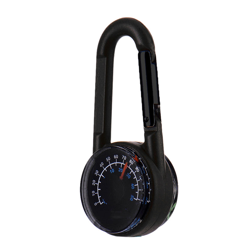 Keychain Carabiner Travel Hiking Compass Thermometer Survival Outdoor Sport Tool
