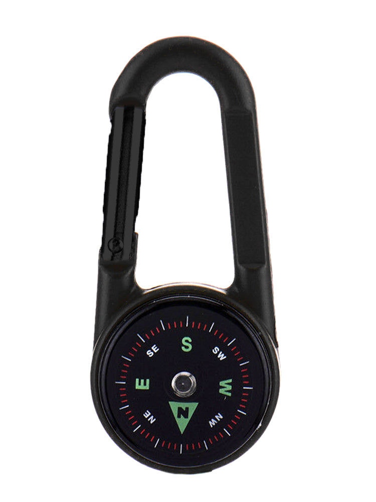Keychain Carabiner Travel Hiking Compass Thermometer Survival Outdoor Sport Tool