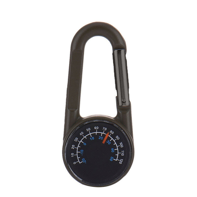 3 in 1 Compass Thermometer Outdoor Hiking Survival Carabiner Key Ring