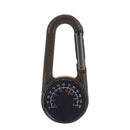Multifunction Camping Mini Carabiner w/Keychain Compass Thermometer Key 3 in 1