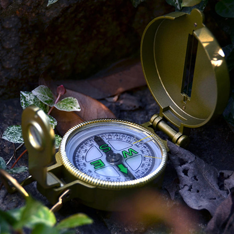 1 pc Compasses Folding Lens Compass Portable Multifunction Compass Yellow New