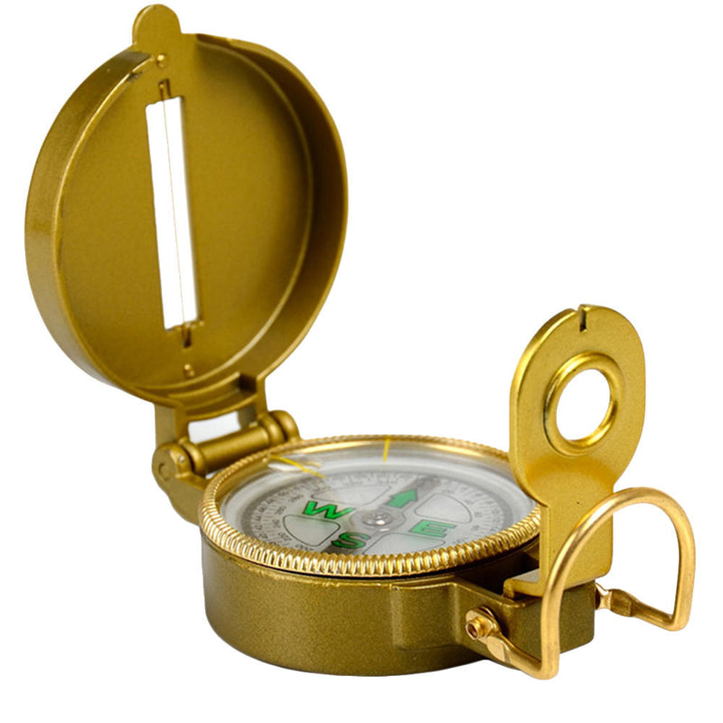 1 pc Compasses Folding Lens Compass Portable Multifunction Compass Yellow New