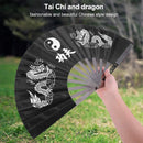 Chinese Kung Fu Martial Arts Tai Chi Dragon Stainless Steel Frame Fan Best v n