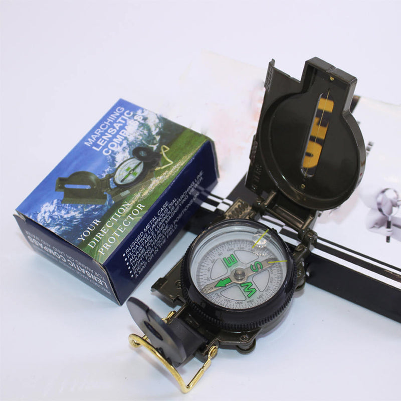 1 PC Folding Compass Portable Military Multifunction Metal shell Compass