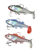 3pcs Artificial Silicone Fishing Lure Hook Soft Bait Lead Jig Head Tackle 8cm