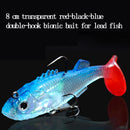 3pcs Artificial Silicone Fishing Lure Hook Soft Bait Lead Jig Head Tackle 8cm