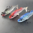 3pcs Artificial Silicone Fishing Lure Hook Soft Bait Lead Jig Head Tackle 8cm