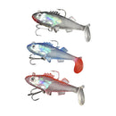3pcs Artificial Silicone Fishing Lure Hook Soft Bait Lead Jig Head Tackle 8cm