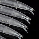 5pcs Unpainted Crankbait Fishing Lure Body Transparent Blank Fish Lures 18.5cm