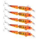 5pcs Double Section Bionic Fishing Lure Crank Bait Tackle Bass Hook