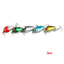 5pcs Minnow Fishing Lures Artificial Hard Baits Bass Fish Tackle Random Color