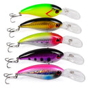 5pcs Mini Minnow Plastic Fishing Crank Bait Hooks Crankbait Tackle 10cm Best