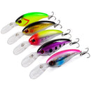 5pcs Mini Minnow Plastic Fishing Crank Bait Hooks Crankbait Tackle 10cm Best