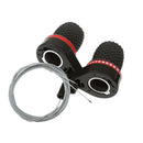 2x Bicycle Speed Shifter Derailleur Handle Twist Grip Gear Shift Plastic Black