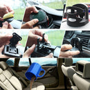 Car Dual Cup Holder Center Console Carbon Fiber Look Water Bottle Drink Holder