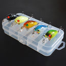 5pcs Lifelike Bionic Bait Minnow Wobbler Plastic Hard Crank Fishing Lure w/ Box