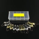 12 x Spoon Fishing Lure Metal Bait Trout Pike Bass Tackle With Box Useful