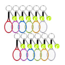 6pcs Mini Tennis Ball Racket Charm Pendant Keyring Key Chain for Sports Fans