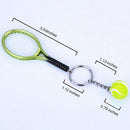 6pcs Mini Tennis Ball Racket Charm Pendant Keyring Key Chain for Sports Fans