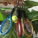 6pcs Mini Tennis Ball Racket Charm Pendant Keyring Key Chain for Sports Fans