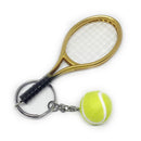 6pcs Mini Tennis Ball Racket Charm Pendant Keyring Key Chain for Sports Fans