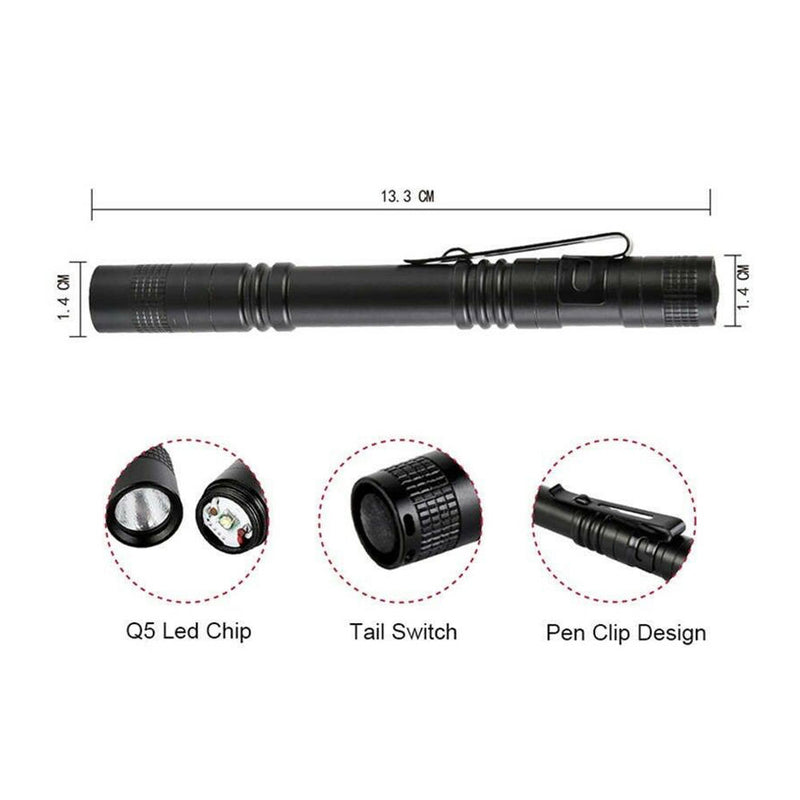 1 x Waterproof LED Flashlight Torch Light Mini Penlight Lamp Battery Operated