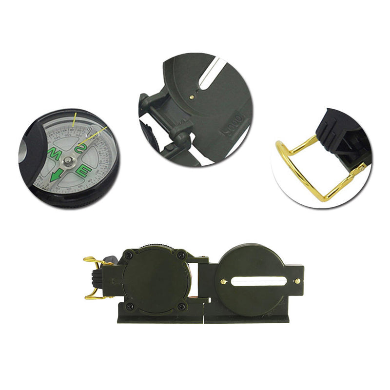 1 x Army Green Compass Outdoor Orienteering Hiking Military Compass Newest Use