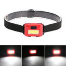2pcs Mini COB LED Headlamp Headlight Waterproof Adjustable Camping Lamps Light