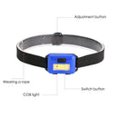 2Pcs Mini Headlamp Flashlight Bright COB LED Head Torch 3-Mode for Outdoor