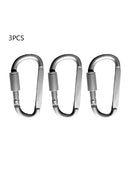 3x Outdoor Aluminum Alloy D-type Carabiner Multifunction Backpack Hanging Buckle