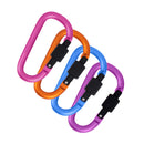 4x Bold 8cm with Lock D-Shape Carabiner Alloy Hanging Buckle Hook Newest Useful