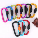 4x Bold 8cm with Lock D-Shape Carabiner Alloy Hanging Buckle Hook Newest Useful