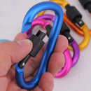 4x Bold 8cm with Lock D-Shape Carabiner Alloy Hanging Buckle Hook Newest Useful