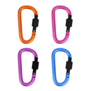 4x Bold 8cm with Lock D-Shape Carabiner Alloy Hanging Buckle Hook Newest Useful