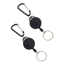 Heavy Duty Retractable Key Chain Holder Locking Belt Clip Black Color