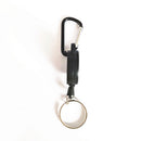 Heavy Duty Retractable Key Chain Holder Locking Belt Clip Black Color