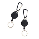 2pcs  Retractable Key Chain Pull Reel With 65cm Zinc Alloy Rope Carabiner