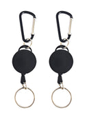 2pcs  Retractable Key Chain Pull Reel With 65cm Zinc Alloy Rope Carabiner