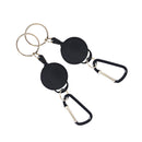 2pcs  Retractable Key Chain Pull Reel With 65cm Zinc Alloy Rope Carabiner