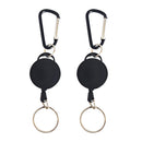 Heavy Duty Retractable Key Chain Holder Locking Belt Clip Black Color