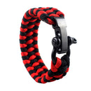 2 x Paracord Survival Bracelet with Adjustable D Shackle For Outdoor Climbing
