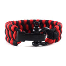 2 pcs Outdoor Survival Parachute Cord Bracelet with D Shackle Adjustable New