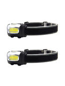 2 PCS Outdoor LED Flashlight Head Lights Torch Battery Powered for Camping Hot