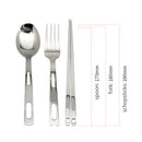 Portable Outdoor Tableware 3Pcs/Set Chopsticks Fork Spoon with Pouch for Camping