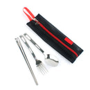 Portable Outdoor Tableware 3Pcs/Set Chopsticks Fork Spoon with Pouch for Camping